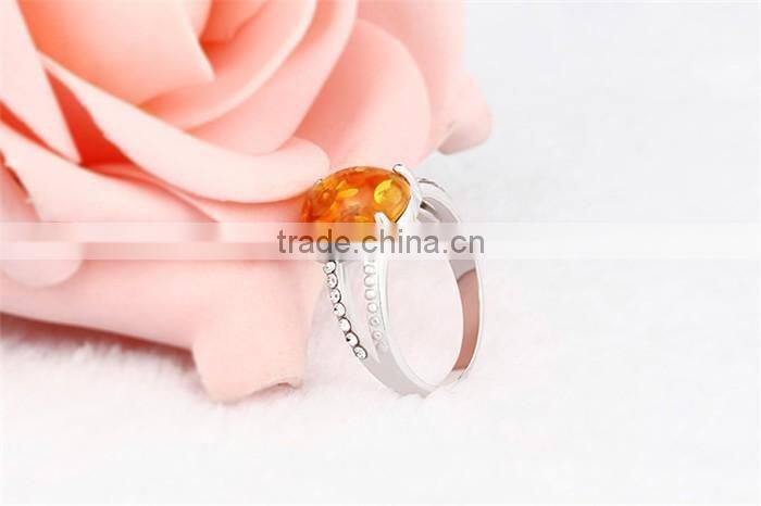 Less than 1 dollar imitation amber jewelry rhinestone gemstone finger ring