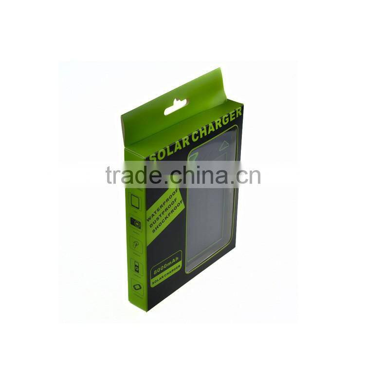With frosted material portable waterproof solar power bank solar charger 8000mah built-in battery