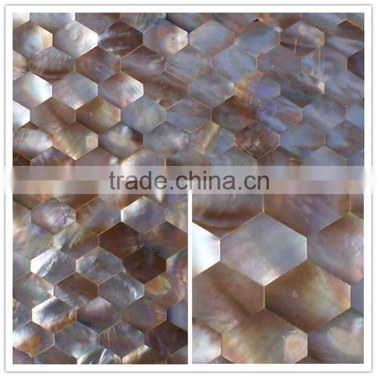 price 10*20mm herringbone brown color sea shell mosaic tile for wall panel