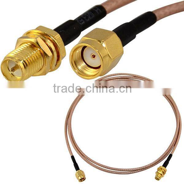RP-SMA male to RP-SMA female bulkhead with 150MM RG178 cable for SMA antenna