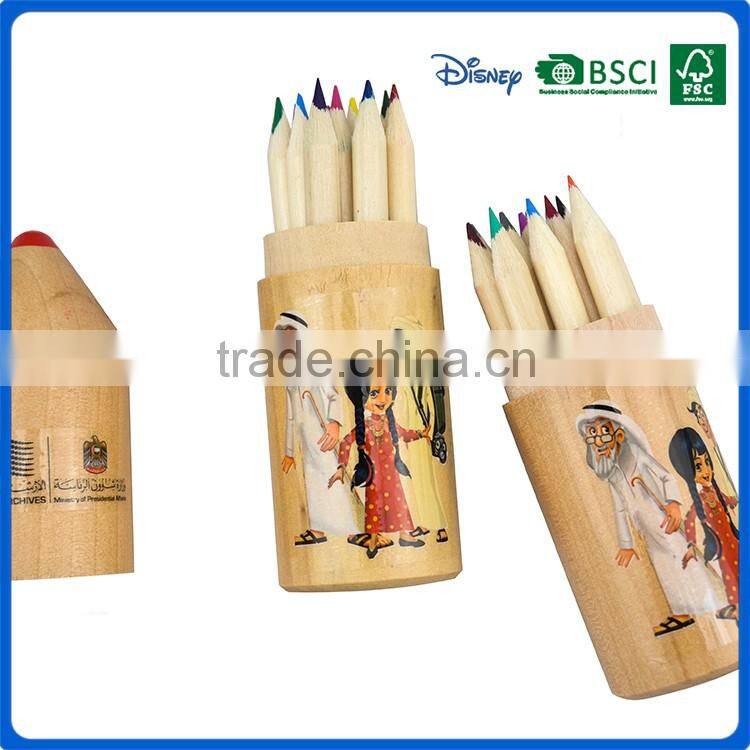 2016 cartoon style 3.5 inch 12 colored pencils into the drawer box