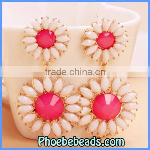 Wholesale Fashion Acrylic Dangle Flower Statement Earrings CE-D009