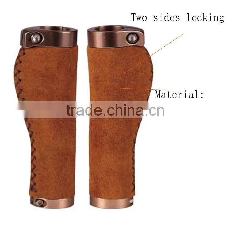 1 Set Universal Handle Heated Grips Handlebar Warmers leather handle brown color
