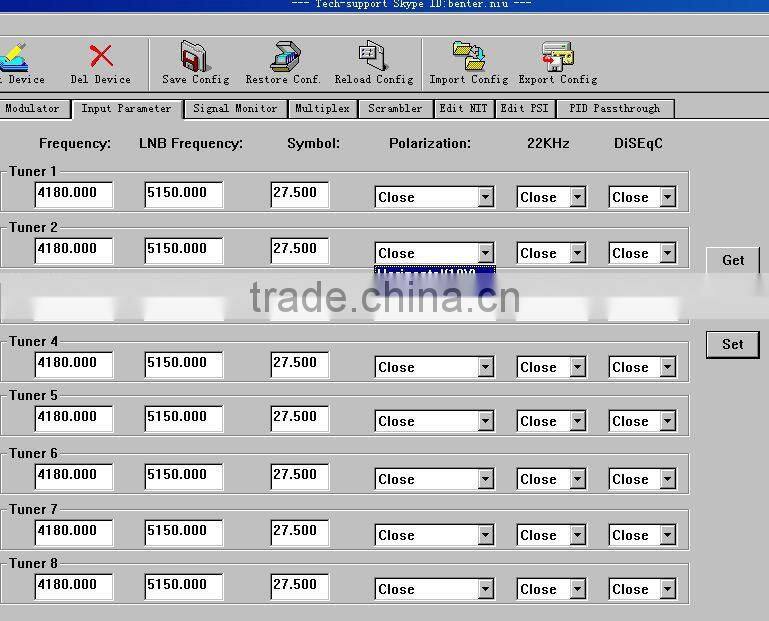 8 DVB-S2 to udp ip dvb-c qam modulator(8*DVB-S/S2+3*ASI in,4*MPTS-IP/DVB-C RF out)