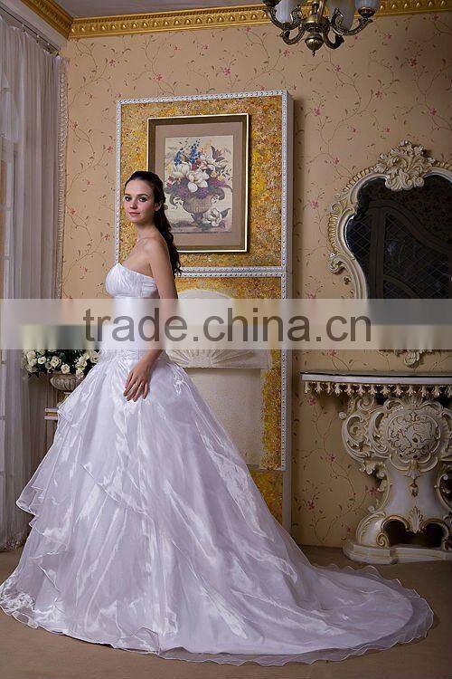 Ball Gown design Stomacher Design court train wedding dress XYY-100