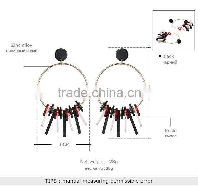 2016 big hoop fashion earing acrylic resin new design earing jewelry