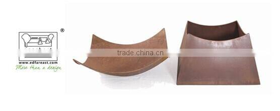 Rustic fire pit / garden fireplace / square fire bowl with base