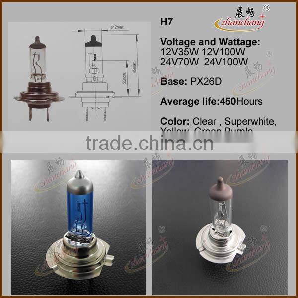 auto halogen bulb h7 e4 schott glass bulb