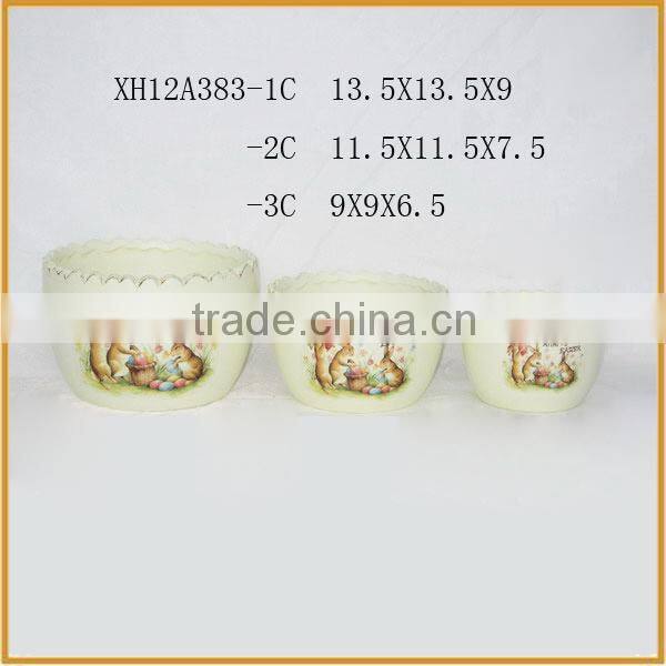 Chinese independent design custom ceramic animal flowerpot