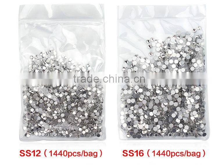 1440pcs SS3 to SS40 Clear Crystal Stone flatback Nail Art Rhinestone