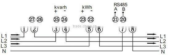 Three Phase RF meter measure reactive energy