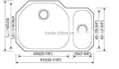 cUPC kitchen sink stainless steel 8152A