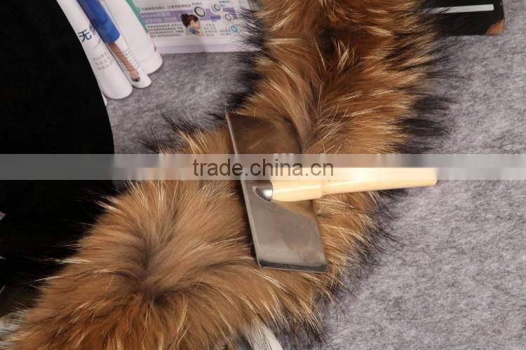 Wholesale natural Raccoon Fur Hood Trim / Detachable Fur Collars / Fur Scarf