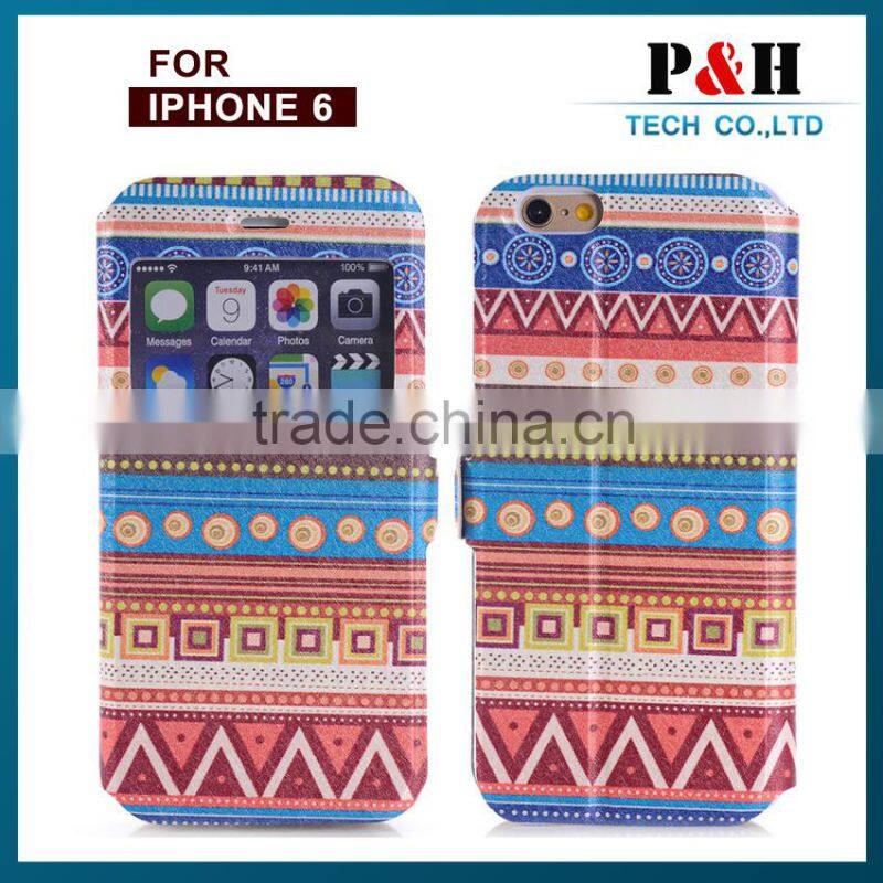 Colorful Drawing Style Flip Leather Case for Apple iPhone 6 iphone 6 plus,for iphone 6s case