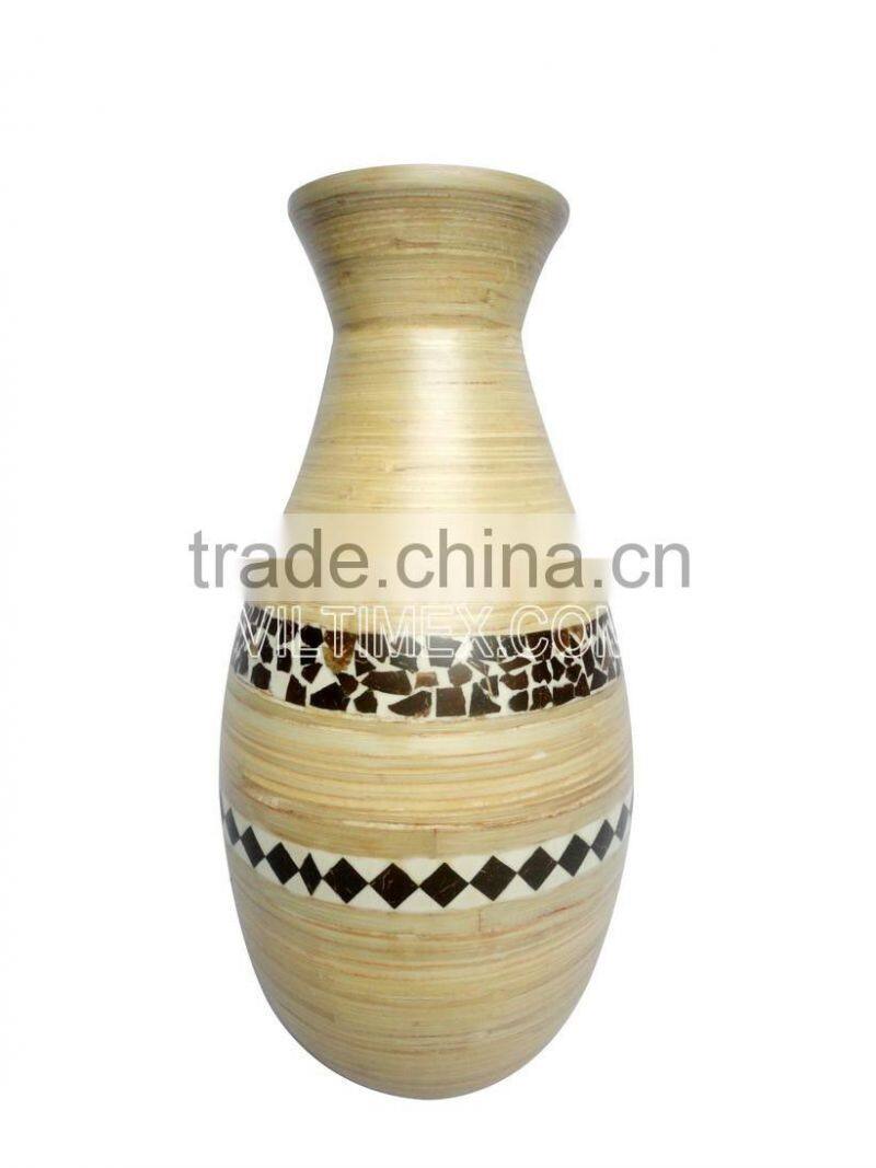 Bamboo vase with 100% natural bamboo, coconut material