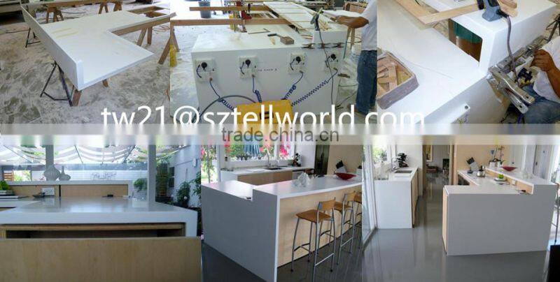 China Factory Directly Supply Customized White Corian Furniture Kitchen Island Table