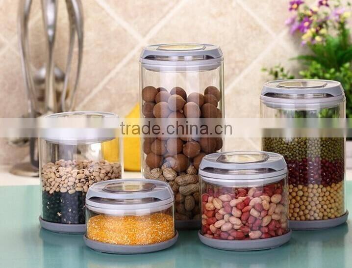 Kitchen Borosilicate jar Clear decorative glass canisters jars and plastic lids