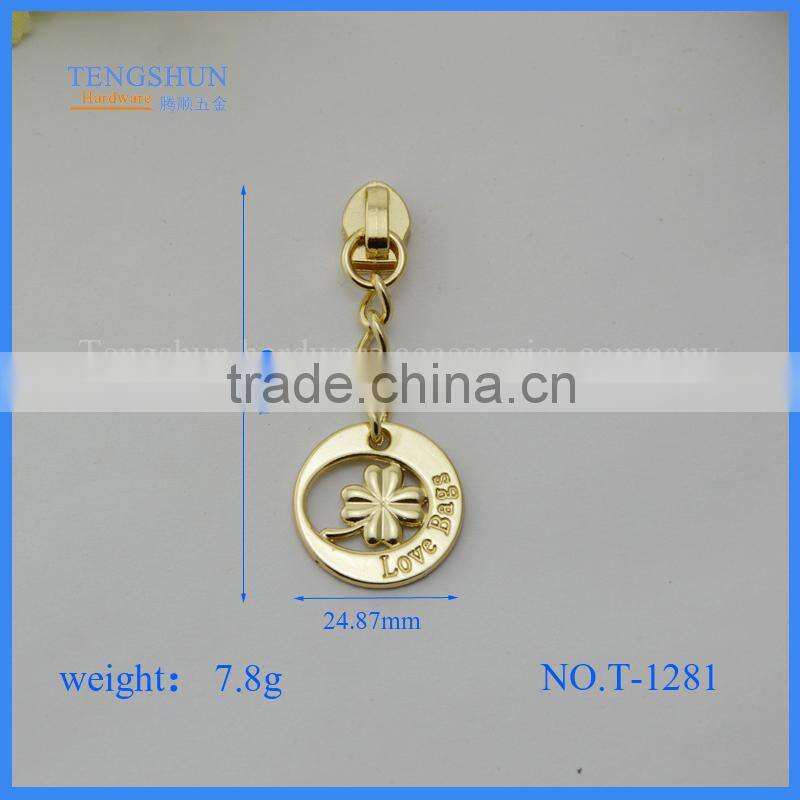 Zinc alloy decorative accessories for purse the metle zipper puller for handbag wholesale