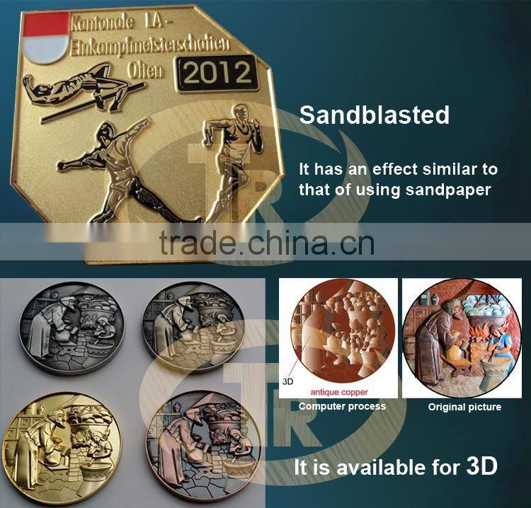2015 hot sale custom medal with colour ribbon for senior cadre