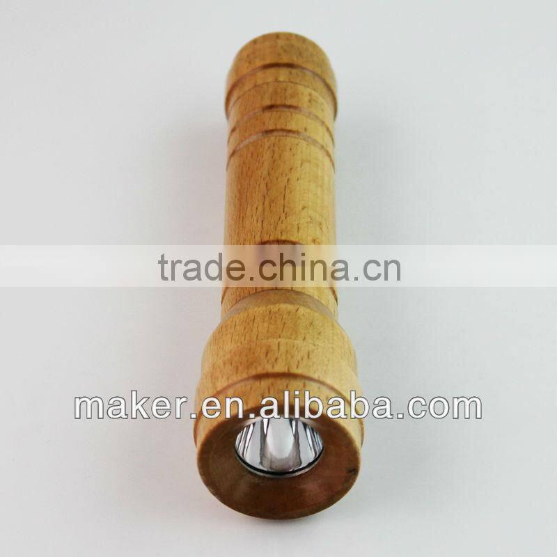 1W 2AA New Design Wooden Wood Flashlight