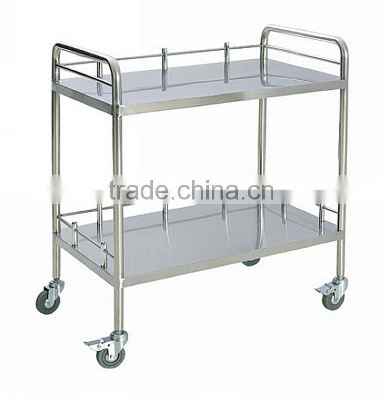 Hot Sale Moveable Hospital Stainless Steel Cart With Wheels
