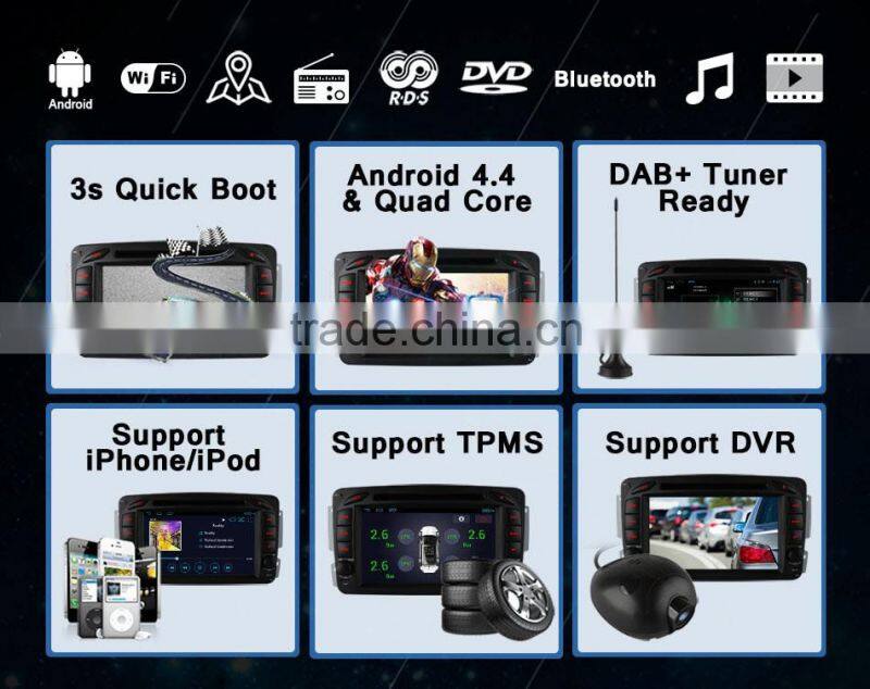 Wholesale price quad core Android 4.4 Car GPS for Mercedes Benz built in wifi bluetooth