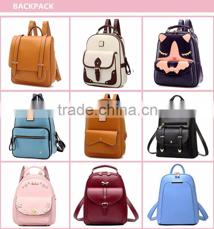 High Quality Colorful Travel Bags Fashion Waterproof PU leather backpack For girls Lady