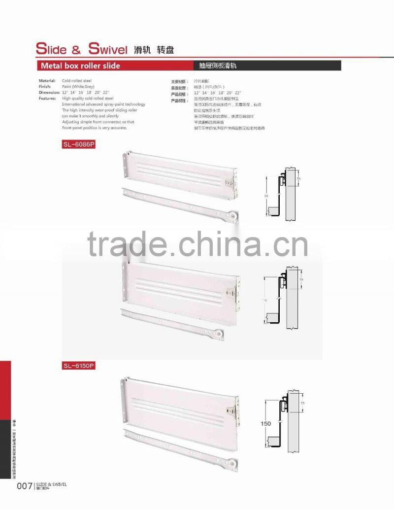 Metal box roller Slide