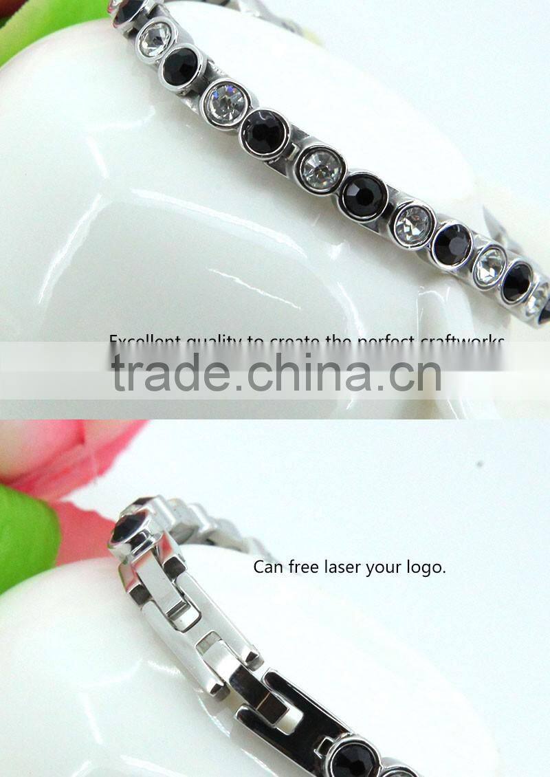 Women jewelry with silver magnetic white zircon bracelet