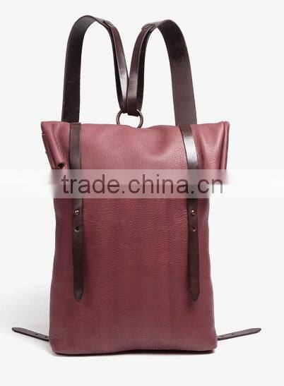 High quality women knapsack leather document backpack bag
