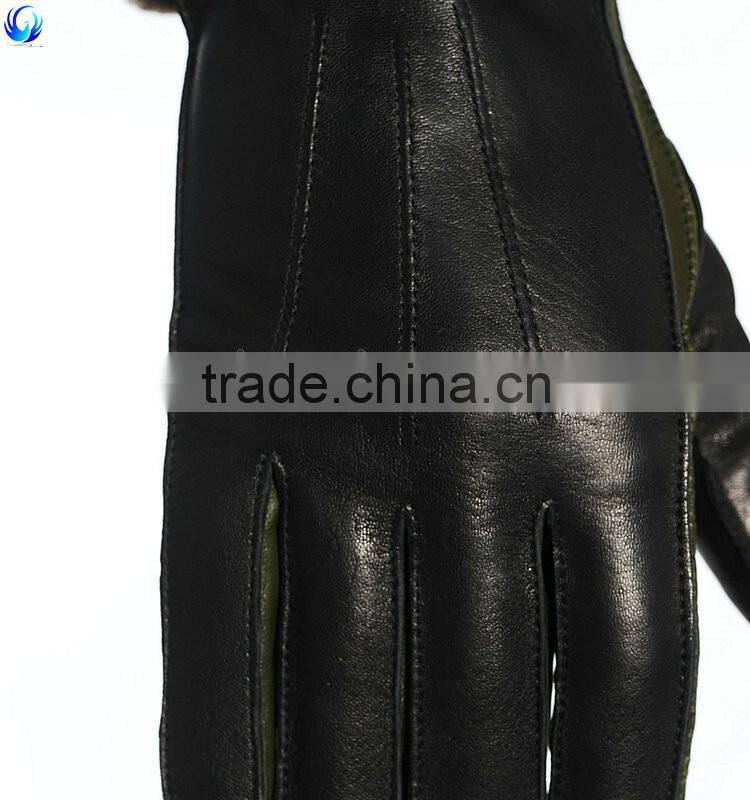 Elegant wholesale black man sheepskin leather gloves