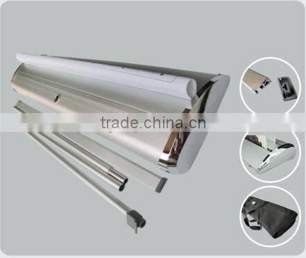 Expo aluminum 80/85*200cm roll up banner stand, heavy water drop roll up stand, wide base roll up banner