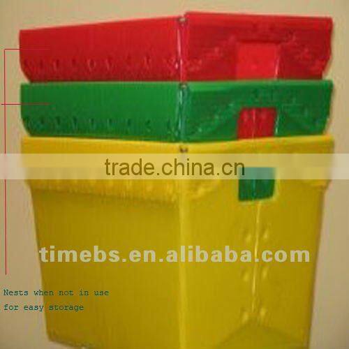 Stackable corrugated plastic tote
