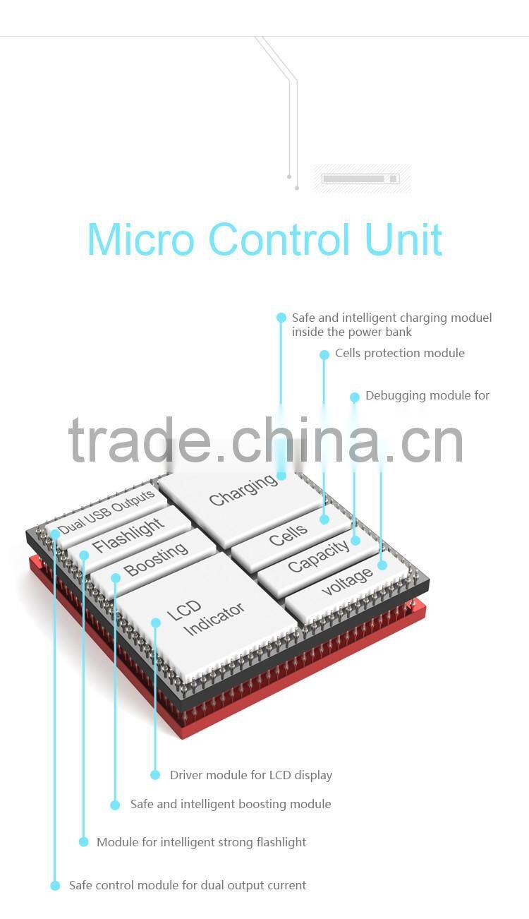 PINENG PN-968 High Quality Dual USB Portable Power Bank With Flashlight