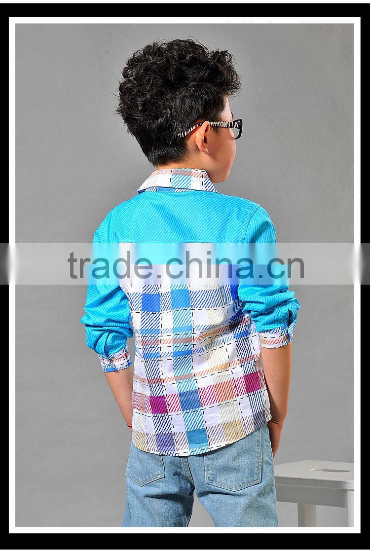 baby boys check t-shirts long sleeve fashion style