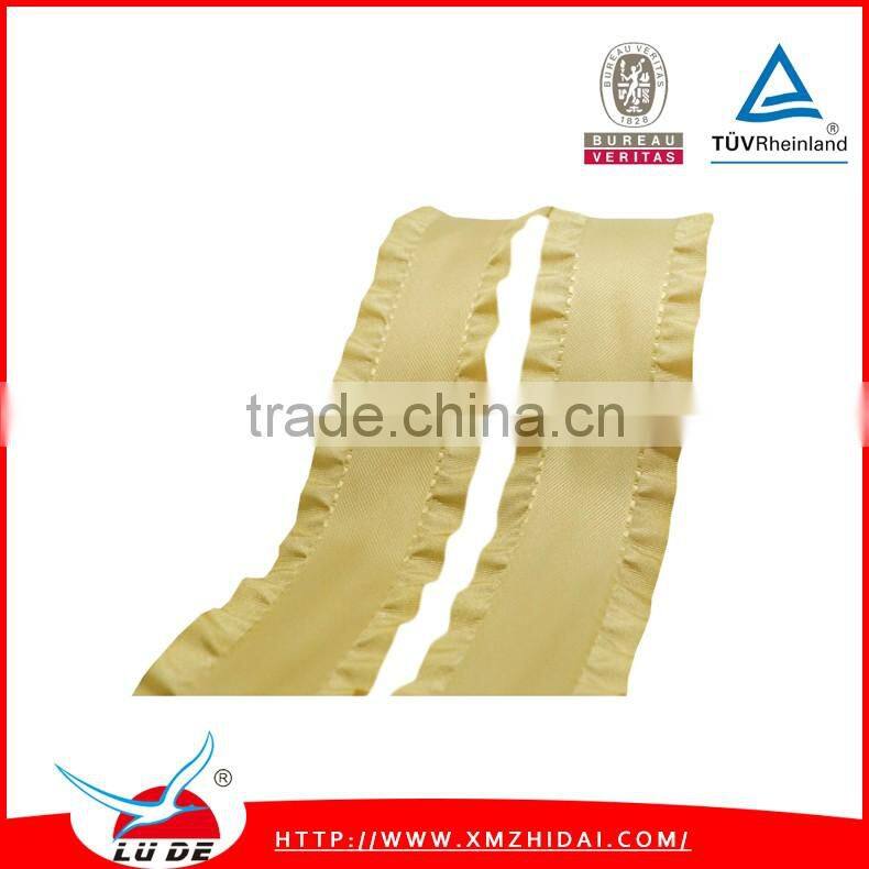 cheap satin double ruffle ribbon