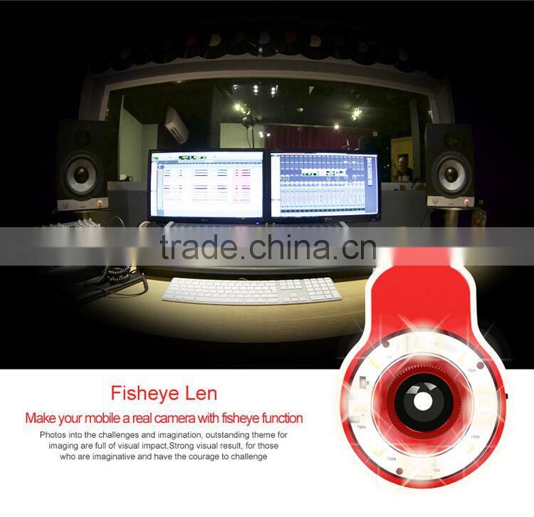 4 in 1 fisheyes lens led flash fill in night light, for iphone external led flash light