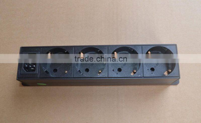 IEC C14 Inlet to IEC C19 socket PDU 4 way Outlet Power Distribution Unit & Power Strip for UPS or cabinet use