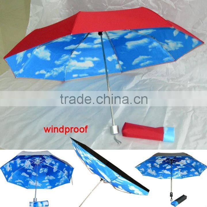 red 3 folding super mini lady fancy design umbrella