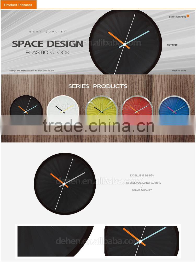 DEHENG 12 inch metal wall clock with 3D dial