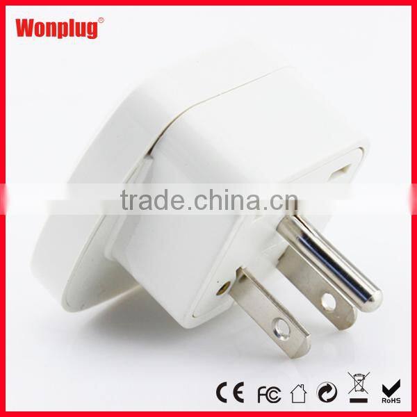 PC Material Cheap 3 pin Universal AC USA Travel Adapter, Universal to USA Plug Adaptor grounded