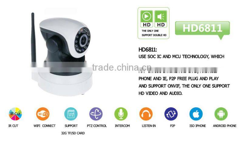Color Camera 32G SD Card Recording IP Camera