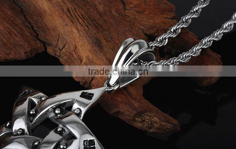 Vintage jewelry stainless steel fashion pentagram pendant