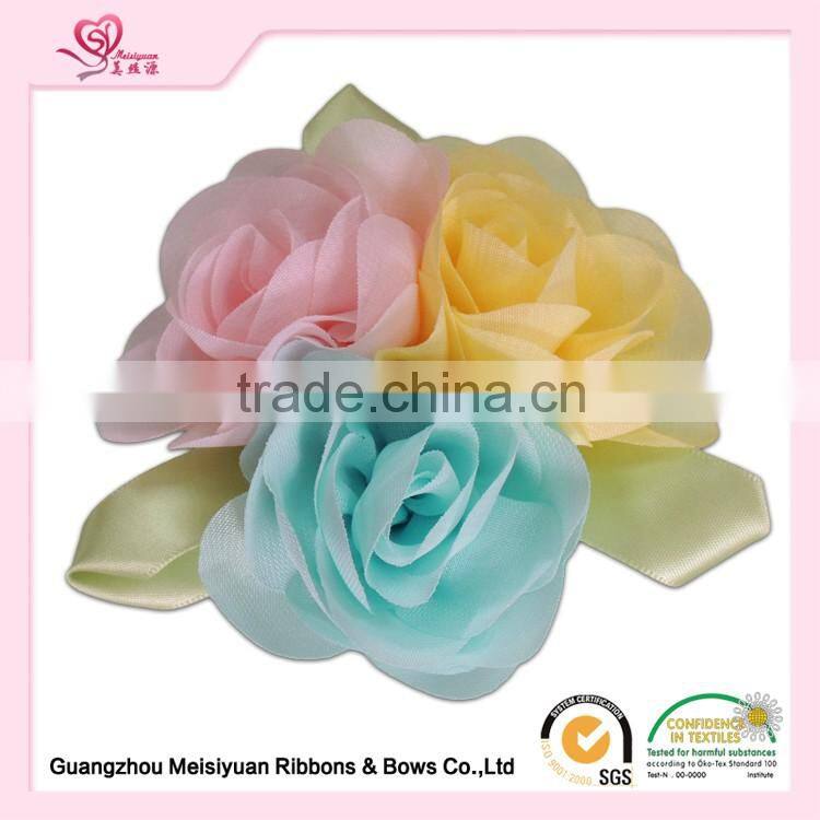 Supply Decorative Handmade Satin Ribbon Flowers giant layer trim flower hat and garment accessories