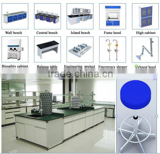 Modern Design Wooden Lab Work Bench With Sink & Faucet in Biology Laboratory