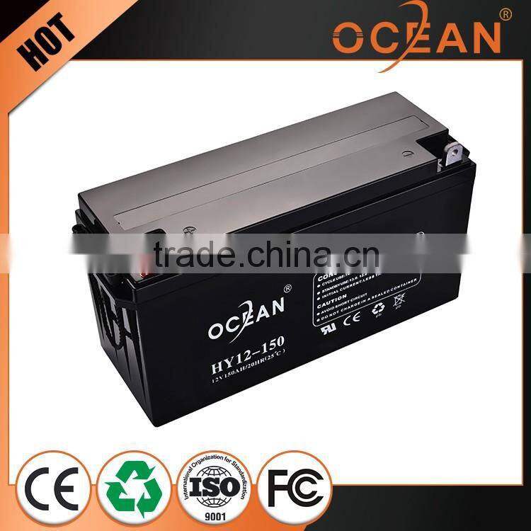 Anti-corrosion unique most fashionable 12V 150ah front terminal battery