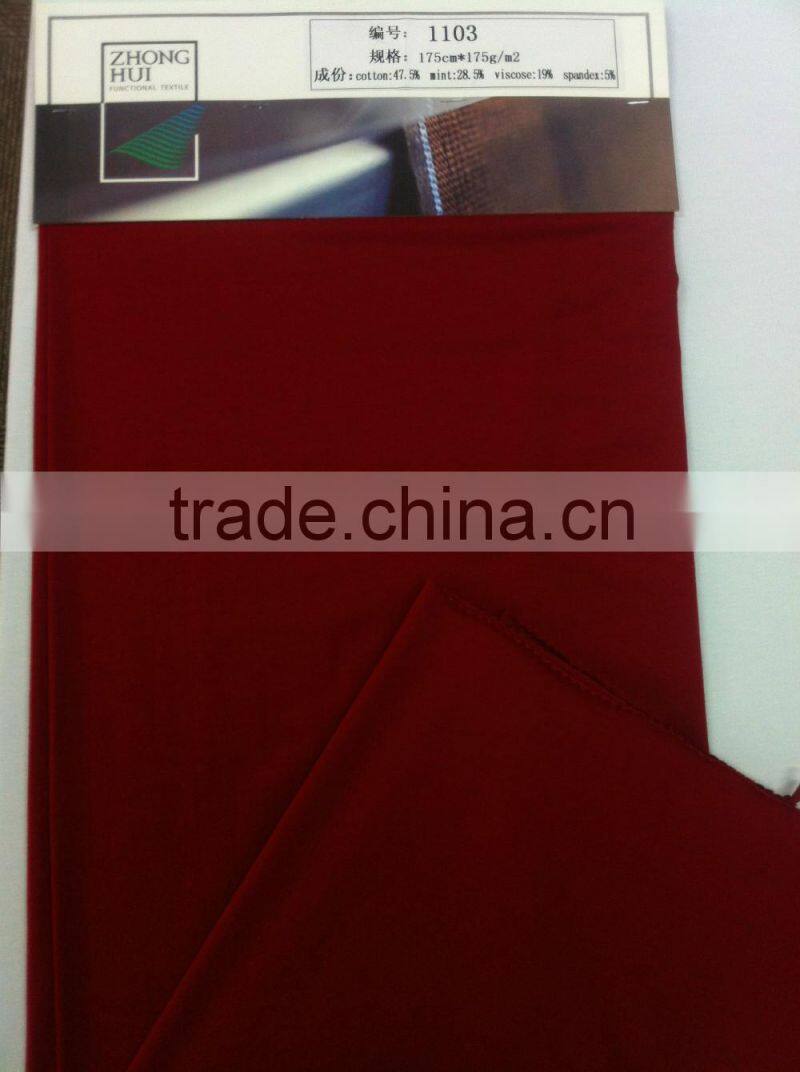 icy mint cotton jersey 175cm*170g/m2 for garments ZH1103