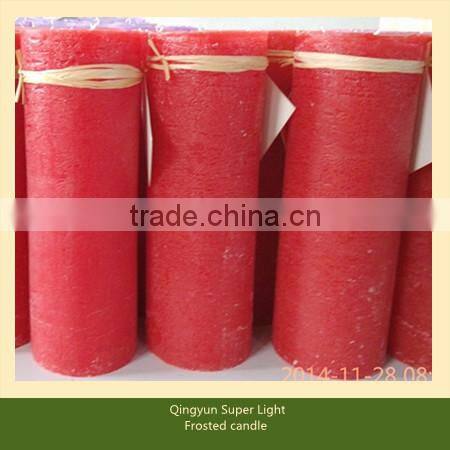 low temperature frosted pillar religious candle