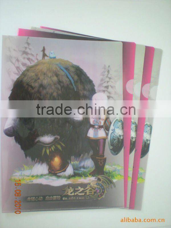 transparent plastic file folder L-shape document folder