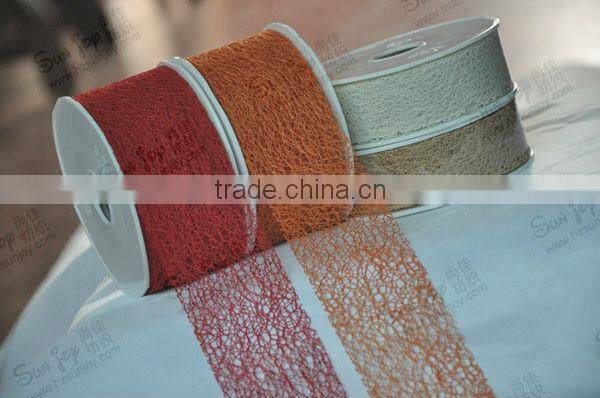 Beautiful wedding decorative mesh ribbon
